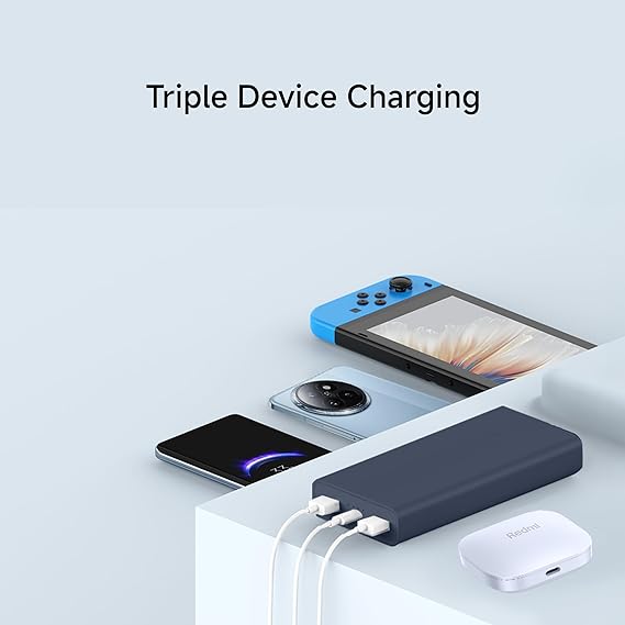 Xiaomi Power Bank 4i 20000mAh 33W Super Fast Charging PD | Power Delivery | QC 3.0|Type C Input & Output |Triple Output Ports|Blue|Supports Android,Apple, Tablets, Earbuds, Watches etc (MI) - Image 3