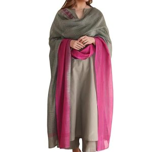 GoSriKi Women's Rayon Viscose Solid Straight Kurta with Pant & Dupatta