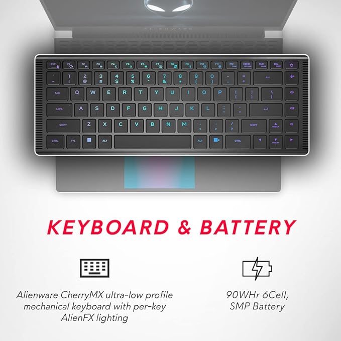 Dell Alienware x16 Gaming Laptop, Intel Core i9 13900HK Processor/32GB/2TB SSD/NVIDIA RTX 4090 16GB GDDR6/ 16"(40.64cm) QHD+ 240Hz, 3ms, DCI-P3 100%/Win 11+MSO'21+McAfee 15 Month/Lunar Silver/2.72kg - Image 3