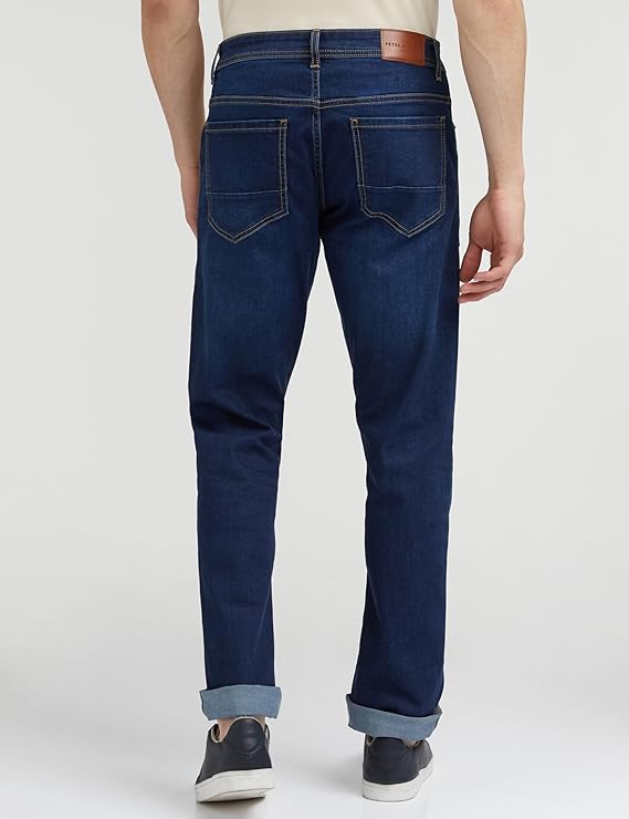 Peter England Men's Tapered Fit Mid Rise Jeans - Image 5