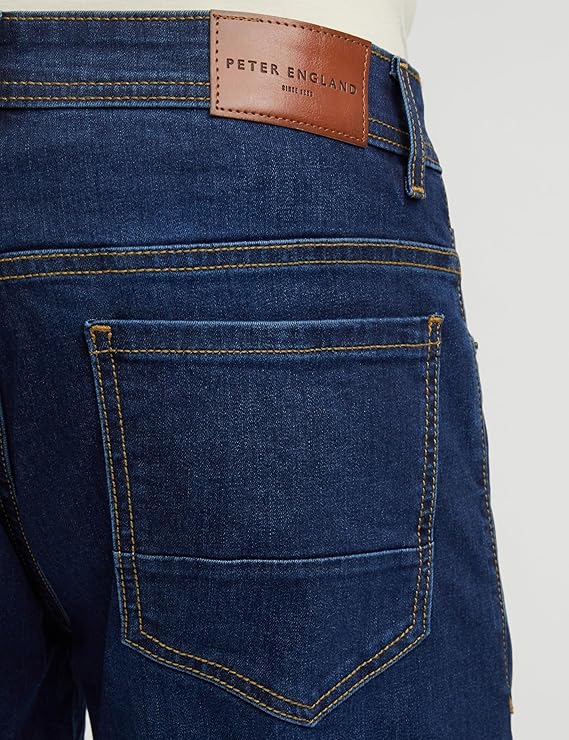 Peter England Men's Tapered Fit Mid Rise Jeans - Image 3